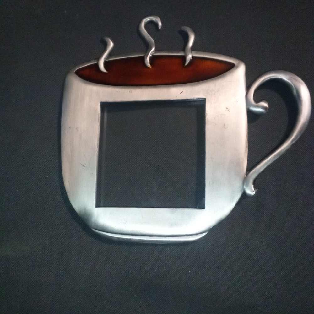 Silver and Brown Coffee Cup Photo Frame